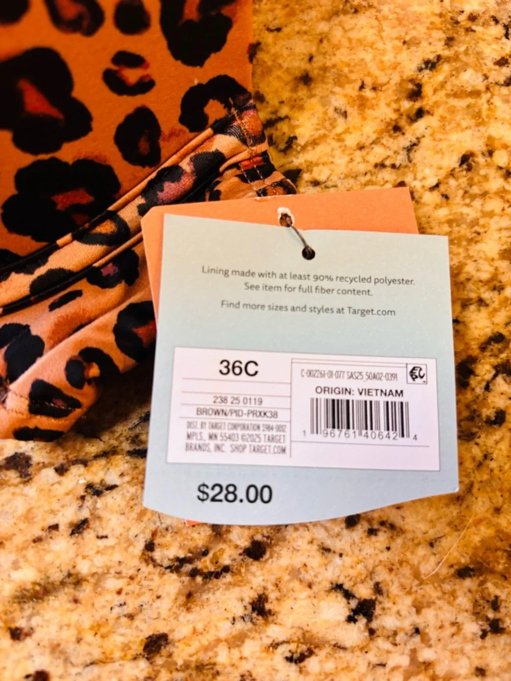 NWT- Size 36C Shade & Shore Women's Leopard Print Underwire Push-Up Bikini Top - Picture 2 of 4
